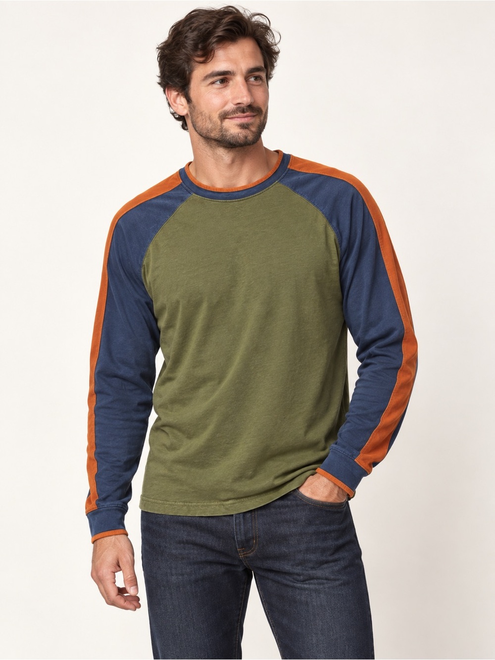 The Territory Ahead Men’s M Colorblock Cotton Long Sleeve Shirt